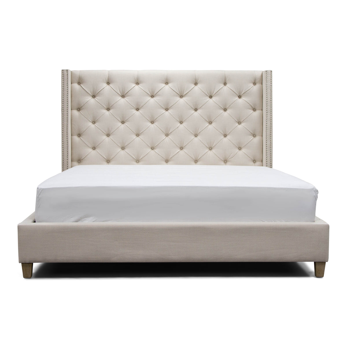 Diamond tufted queen deals bed