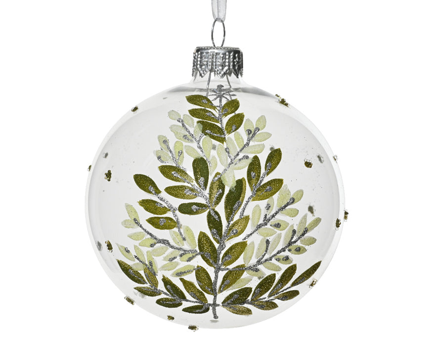 Bauble glass transparent leaf tree