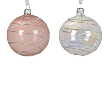 Baubles glass transparent enamel glitter swirl