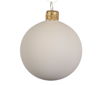 Baubles glass matt wool white 8cm