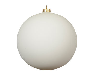 Baubles glass matt wool white 15cm