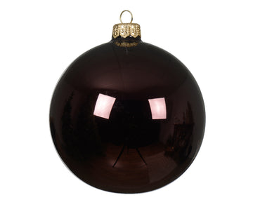 Baubles glass shiny black truffle 8cm