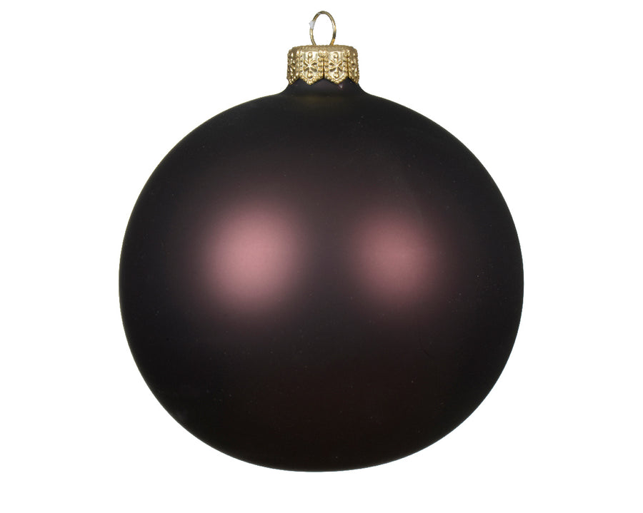 Baubles glass matt black truffle 8cm