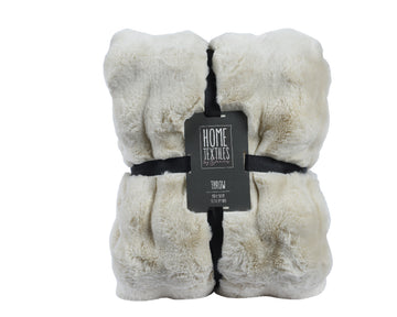 Throw polyester rabbit fur off-white